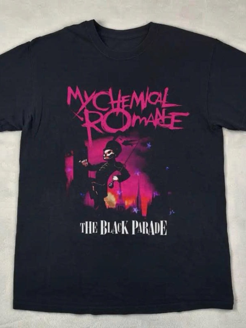 The Black Parade Graphic Tee - Black with Pink Print